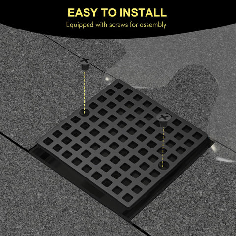 Yaseingoo square drain grate keeps debris out while promoting smooth draining