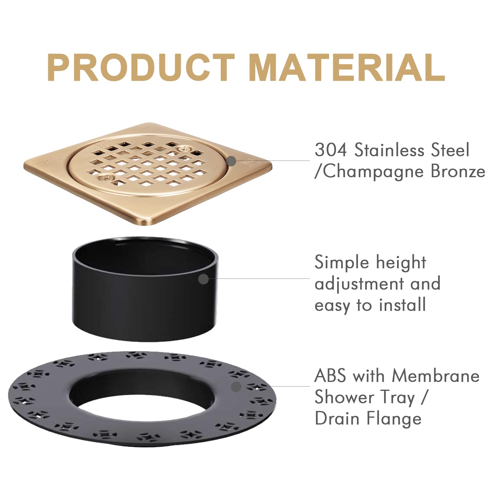 Yaseingoo Schluter Kerdi compatibility for seamless shower drain upgrades.