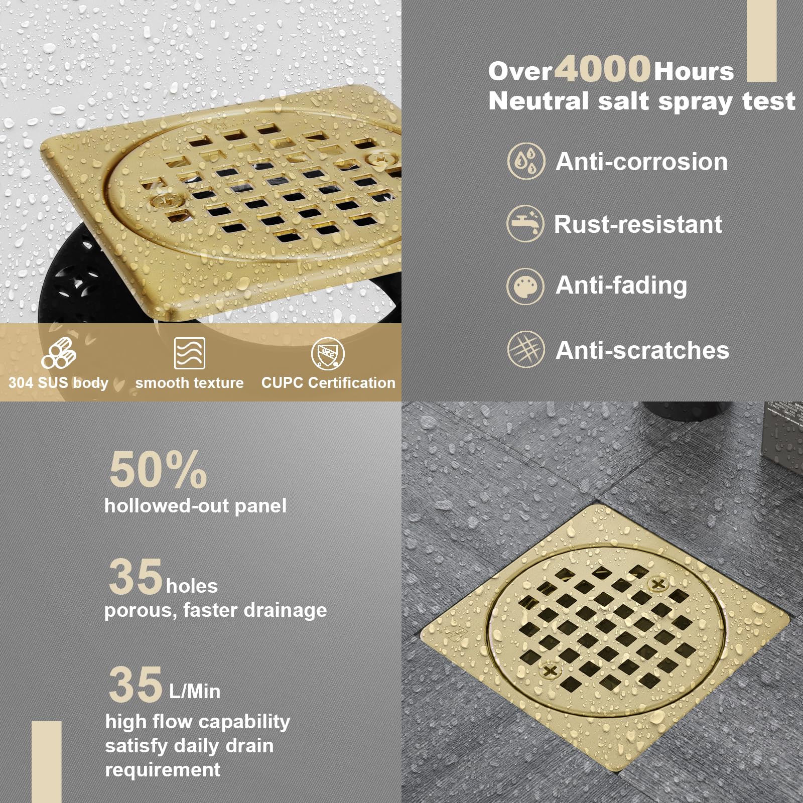 Yaseingoo seamless floor drain install simplifies tiling and setup.
