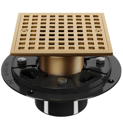 Yaseingoo square 4in champagne bronze shower drain top view with premium look