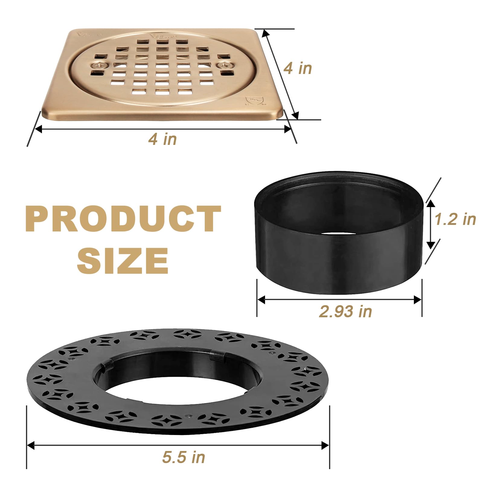 Yaseingoo SUS304 stainless steel grate combines durability and a refined champagne bronze finish.