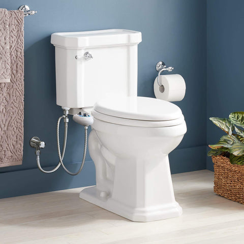 Blue and white finish adds a modern look to your bathroom