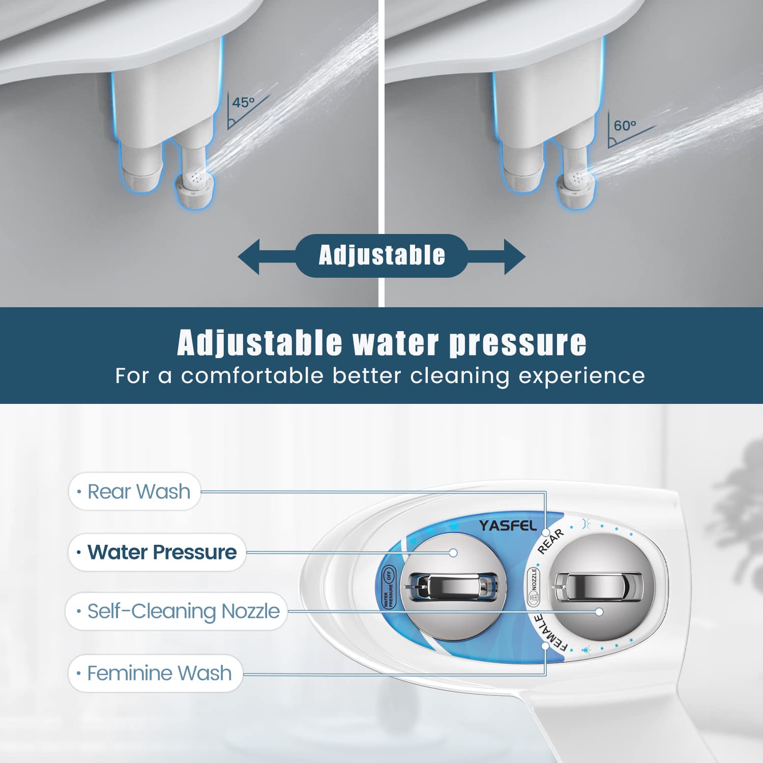 Adjustable pressure control lets you customize cleansing intensity with precision