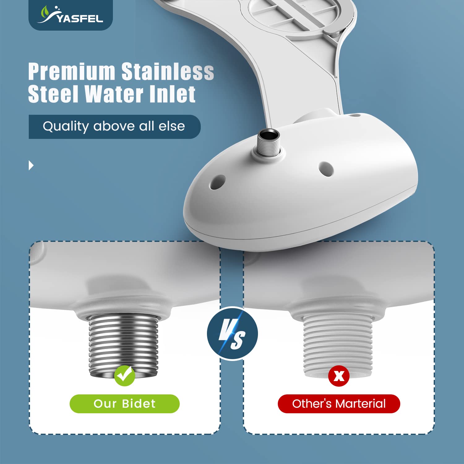 YASFEL bidet attachment retractable nozzle keeps the nozzle protected between uses