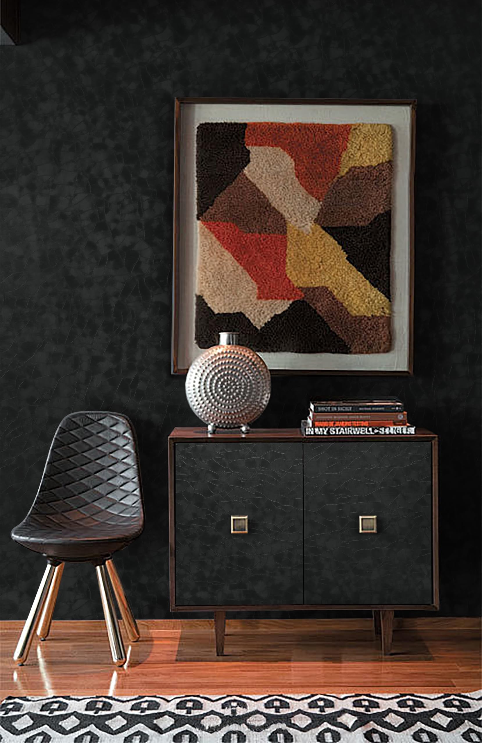 Yasinet grid-design wallpaper helps precise cuts and clean alignment