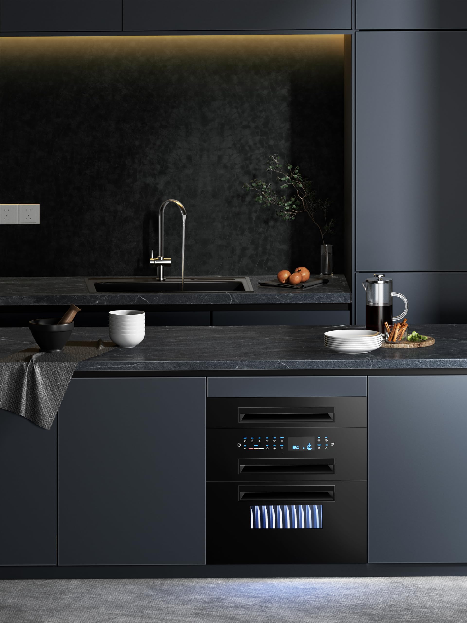 Yasinet black wallpaper enhances contemporary decor with bold contrast