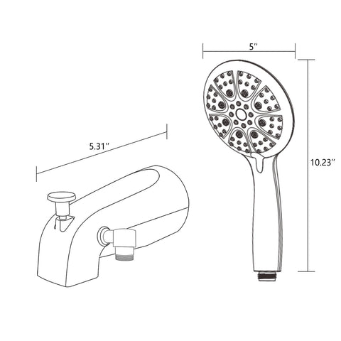 YASINU 10-spray-mode handheld showerhead for customized rinsing