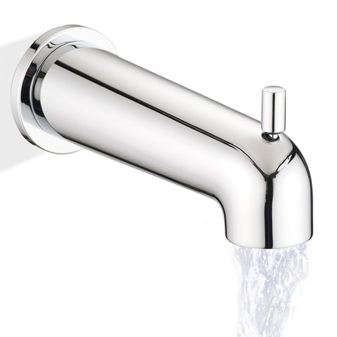 YASINU 7-Inch slip-on tub spout with diverter in chrome improves water control for bathtubs.