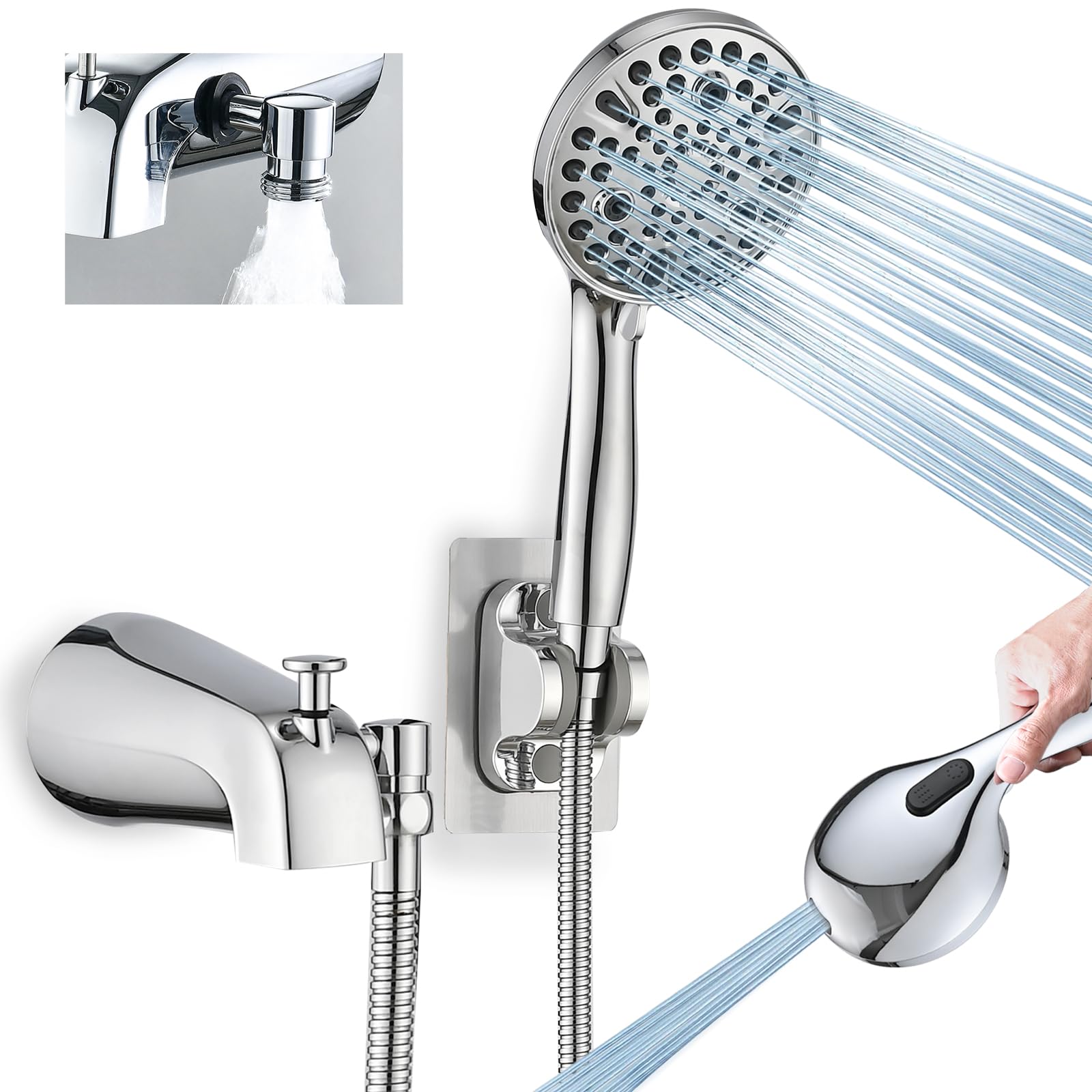 YASINU all-metal bathtub faucet in chrome, modern and durable for bathroom upgrade