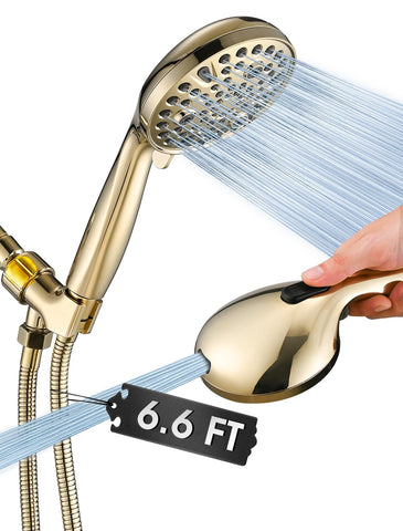 YASINU high-pressure handheld shower head enhances shower power for quick, thorough rinses.