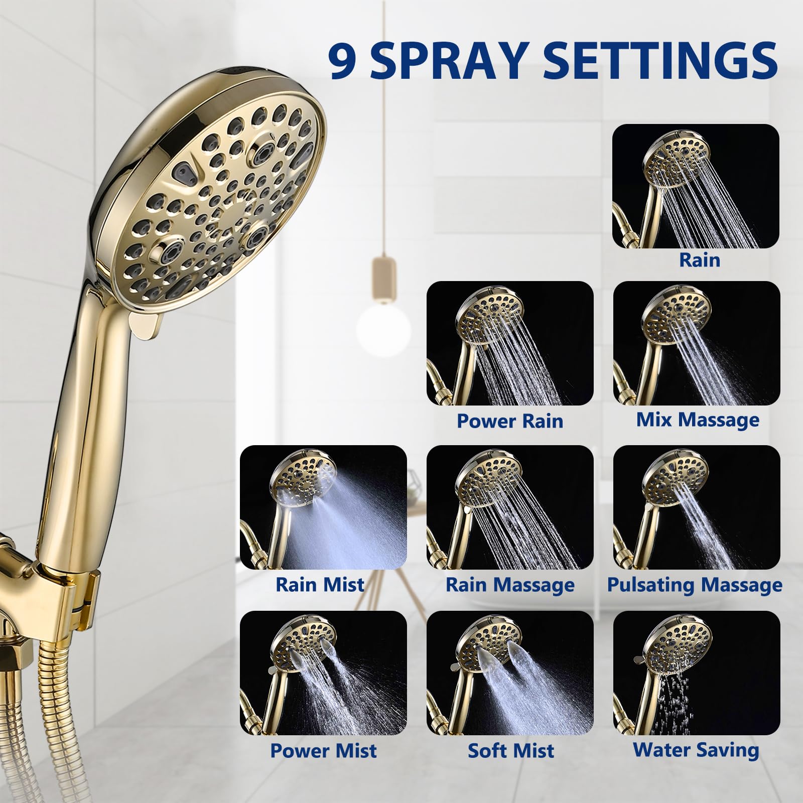 YASINU 79-inch stainless hose extends reach for tub, tile, pets, and extra convenience.