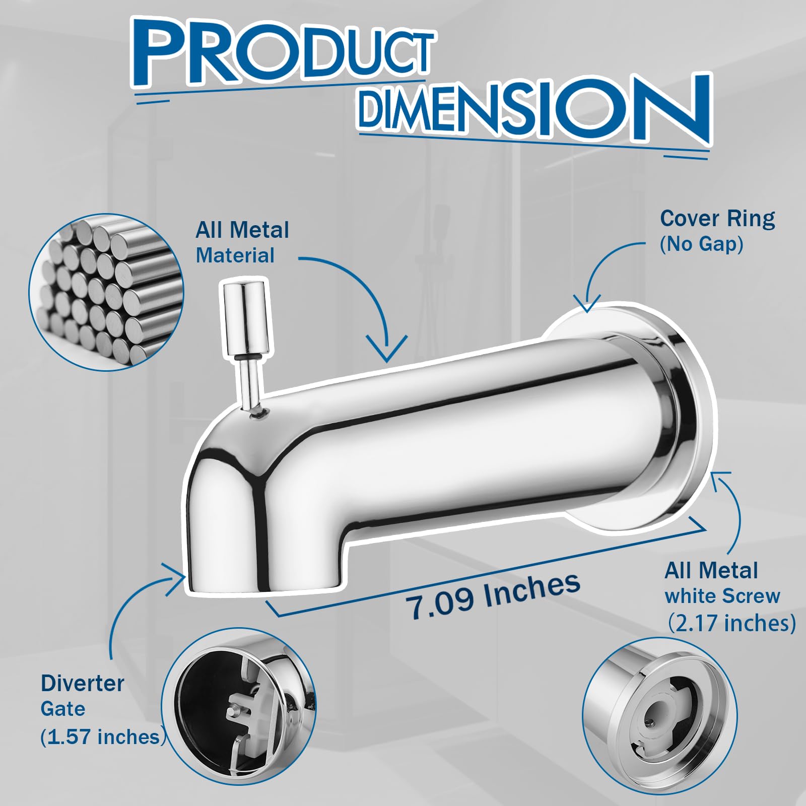YASINU quick-install diverter spout with included set screw for easy DIY upgrade.