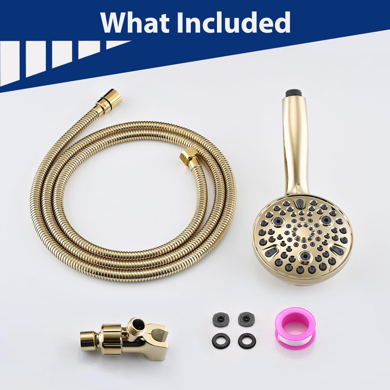 YASINU universal G1-2-inch thread for easy connection to most shower arms.