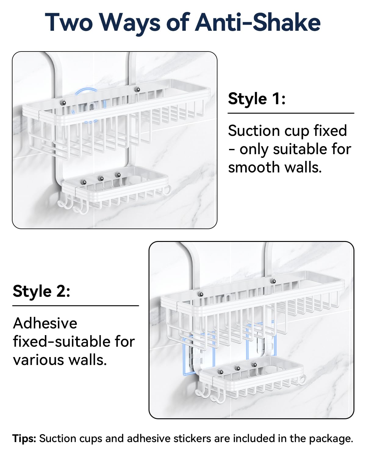 YASONIC aluminum alloy body resists rust in humid bathrooms