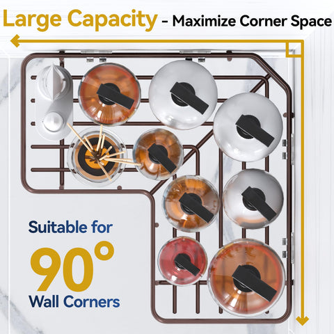 YASONIC bronze shower shelves include two hooks for towels and razors.
