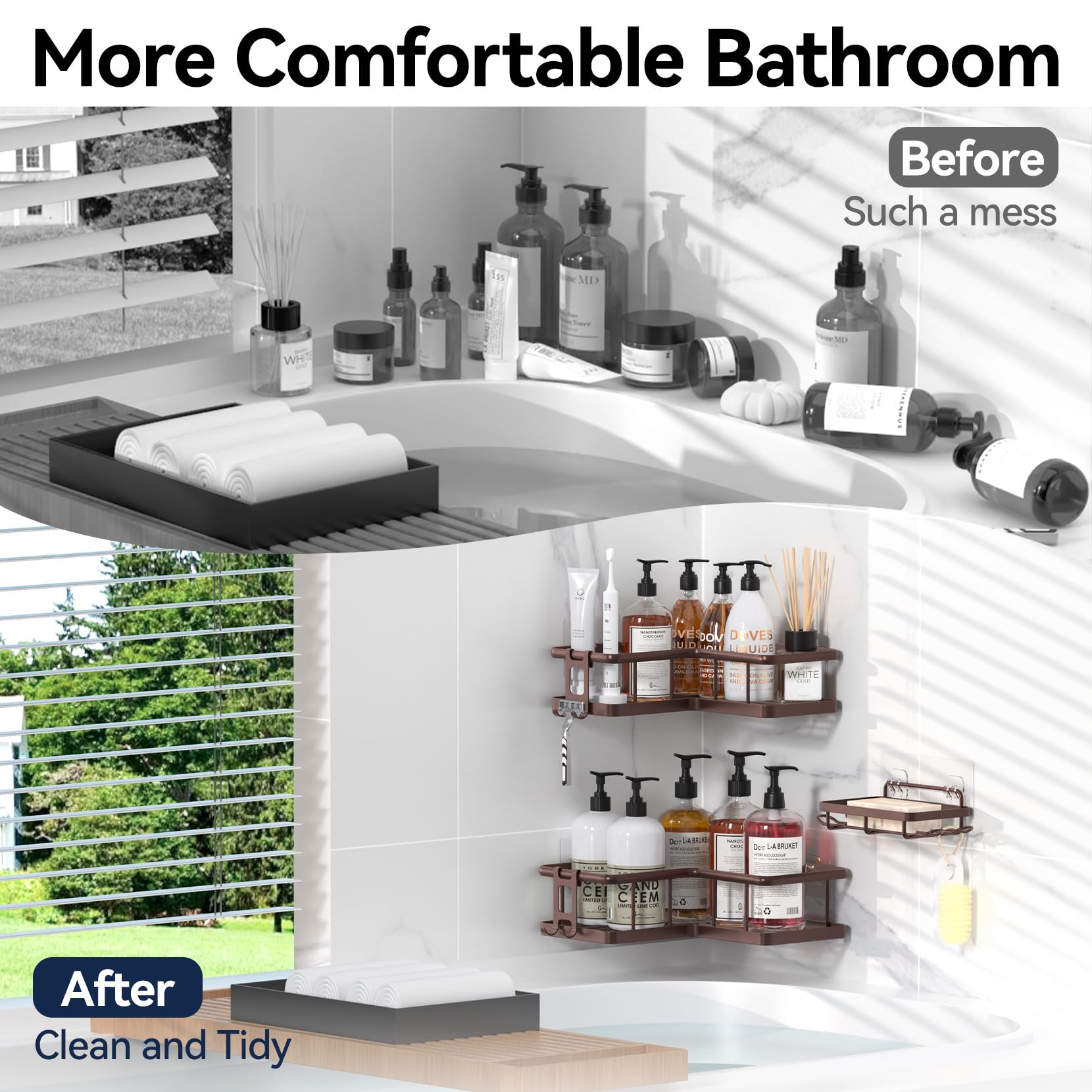 YASONIC dorm and renter friendly setup fits compact bathrooms.