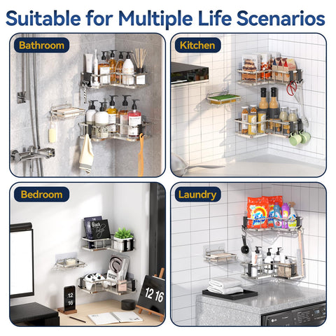 YASONIC space-saving corner design fits 90° walls for extra storage.