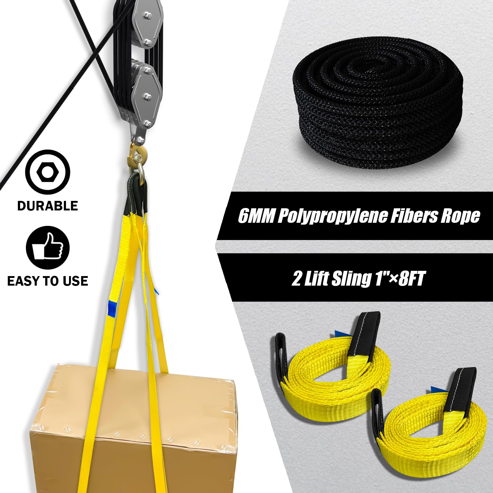 YATOINTO 8to1 lifting power detail for easier loads.