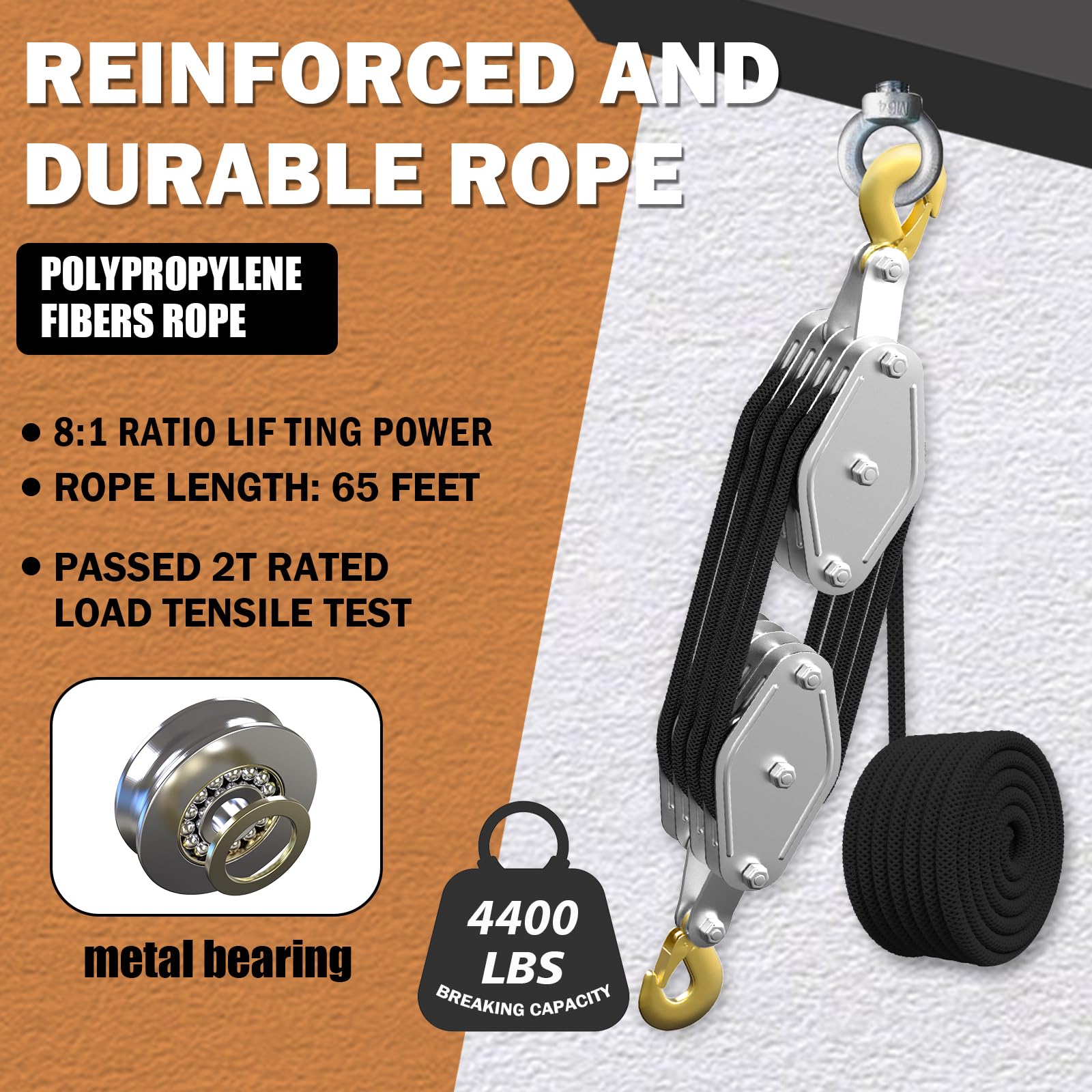 YATOINTO heavy-duty housing and hook resist corrosion for lasting use