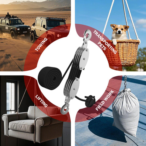 YATOINTO heavy-duty pulley assembly suitable for hunting and garage tasks.
