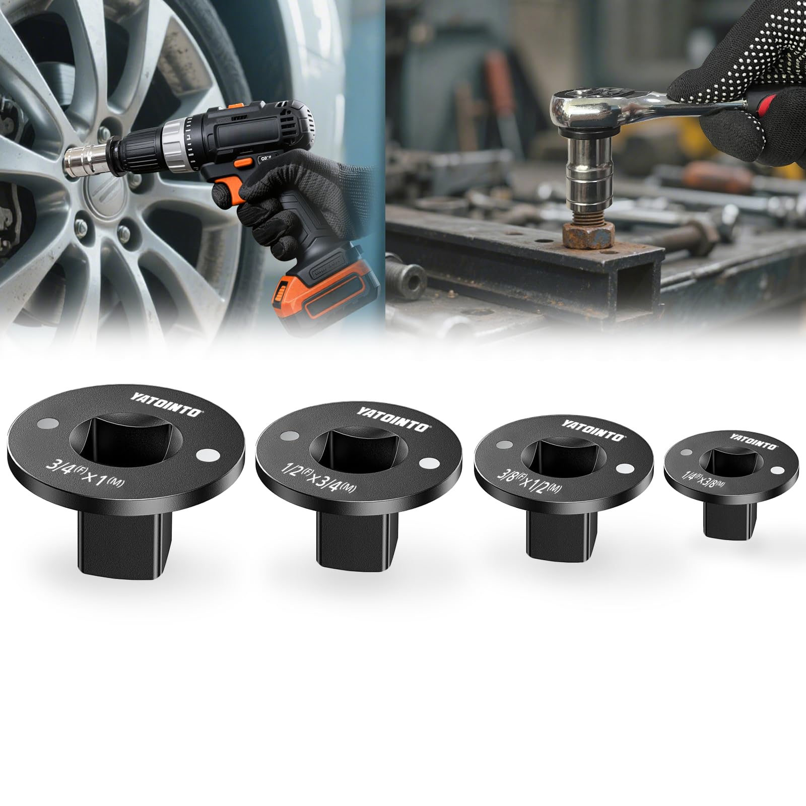 YATOINTO low-profile socket adapter 1/4 to 3/8 offers tight-space access with secure grip.