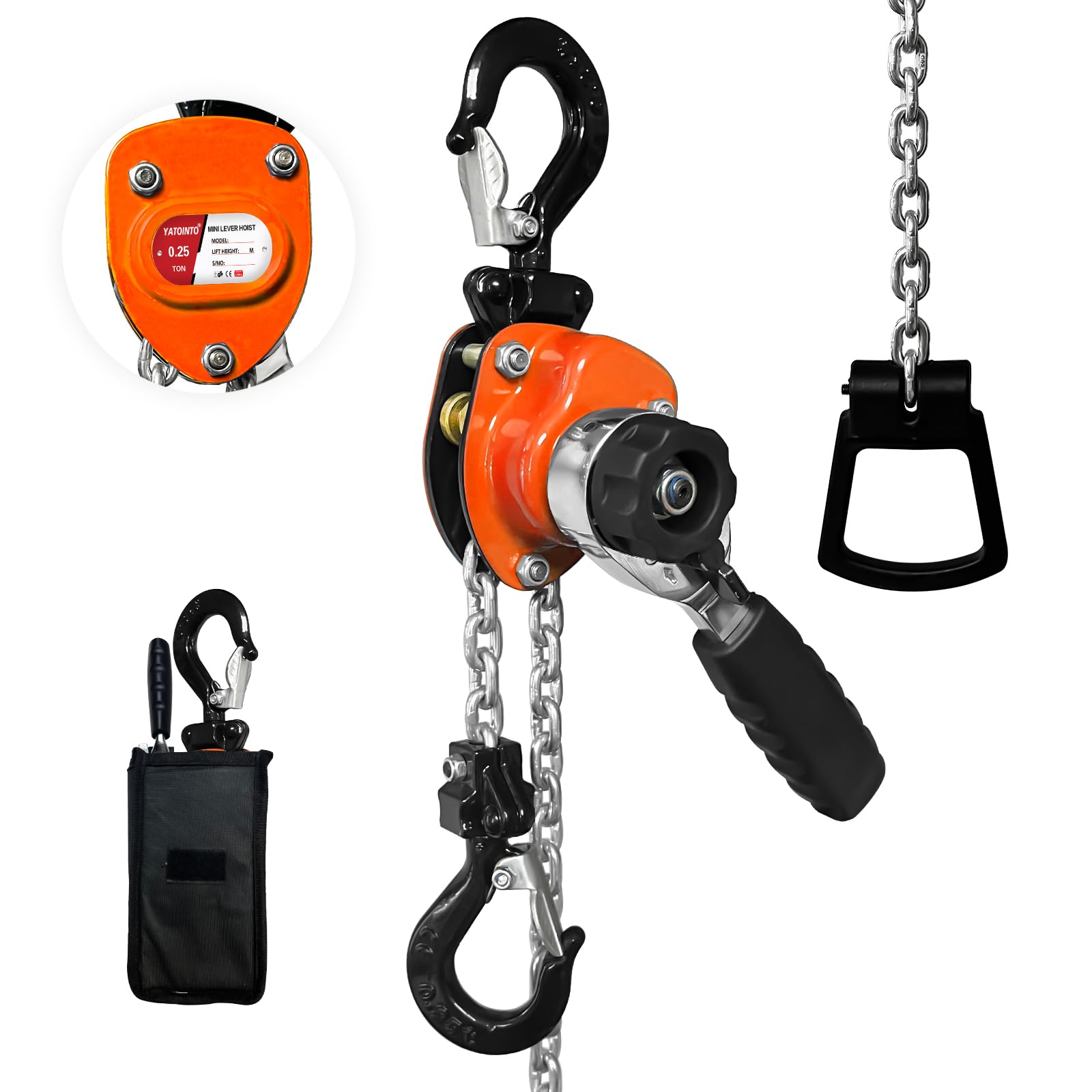 YATOINTO manual mini lever hoist in use lifting a load safely in a workshop