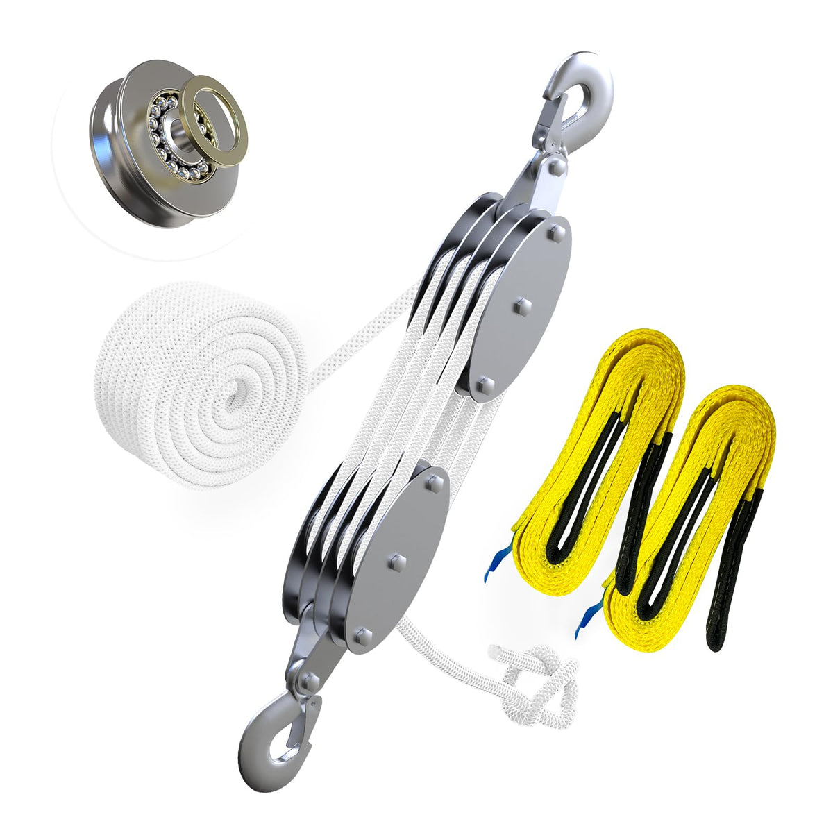 YATOINTO rope pulley hoist 4400lb with rugged steel construction for heavy lifting.