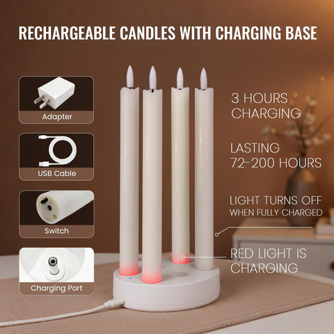 YAUNGEL six-pack LED candles with remote control for effortless mood lighting.