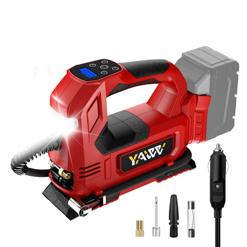 YAWV cordless tire inflator with Milwaukee M18 compatibility for versatile inflation