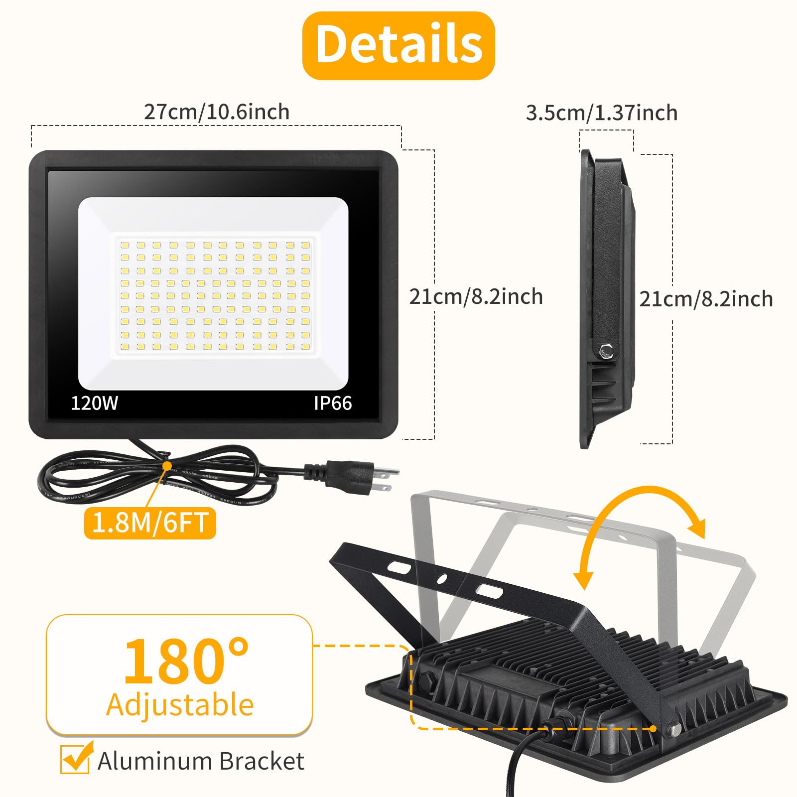 YAYIT 180-degree adjustable bracket enables flexible angle for any scene.