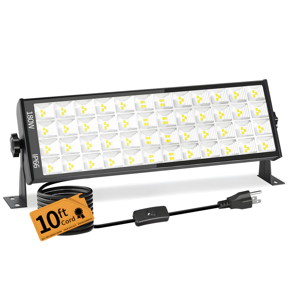 YAYIT 180W shop light front view showing bright, even garage illumination