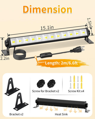 YAYIT shop light installed in a bright, organized garage setup.