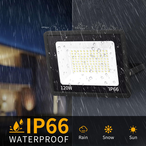 YAYIT IP66 waterproof exterior flood light withstands rain and snow.