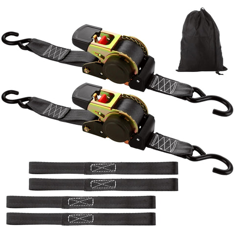 YAYODS 2inch retractable ratchet strap pack with 15ft length for secure cargo