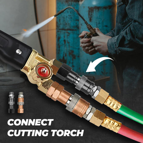 YBMTE color-coded quick-connect highlights quick identification of gas lines