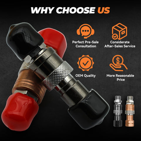 YBMTE oxy-fuel quick disconnect demonstrates easy hose separation during maintenance