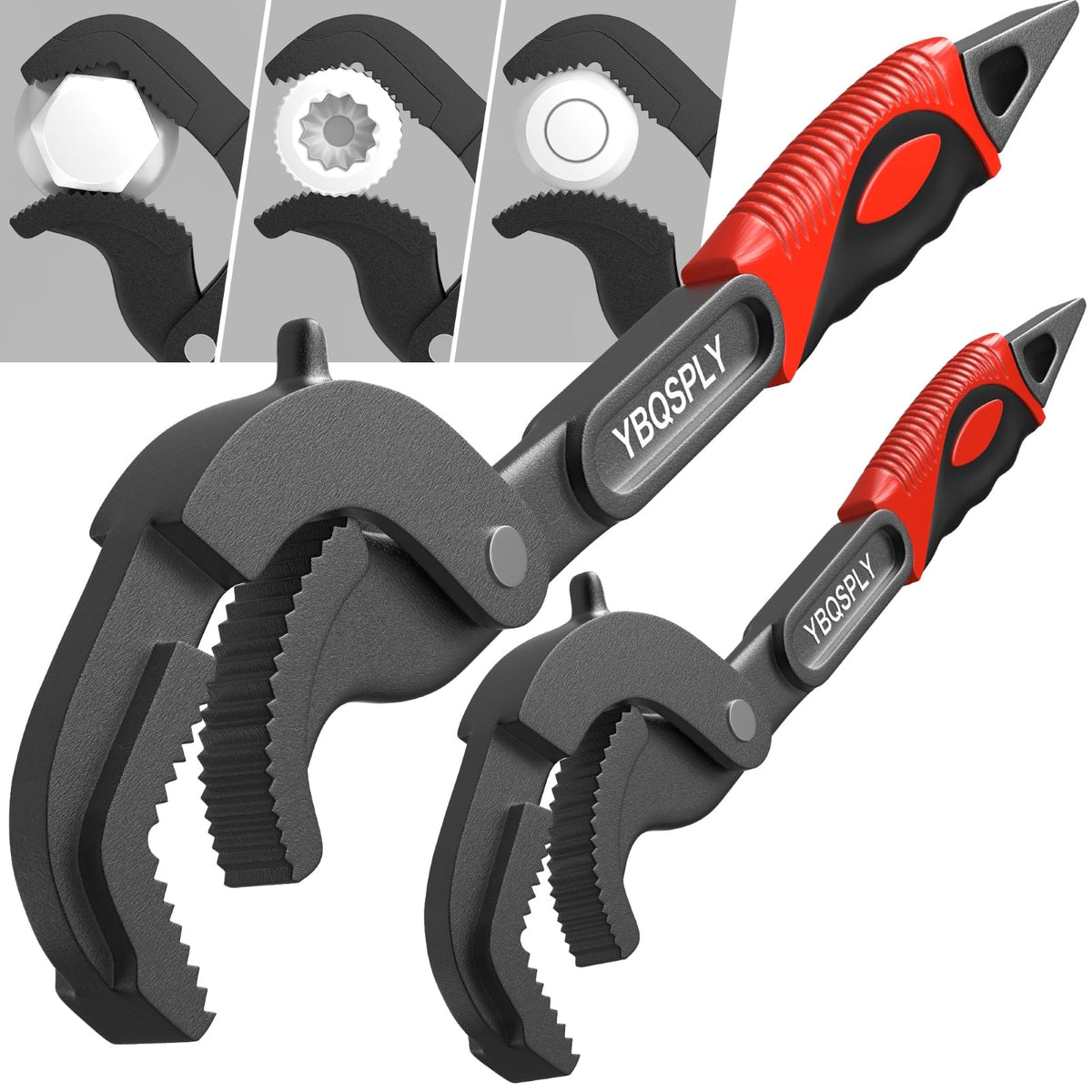 YBQSPLY pipe wrench set 10 inch front view demonstrates compact versatility for tight spaces