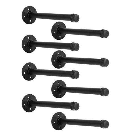 YCCO industrial black iron pipe bracket on wall mount, sturdy shelving
