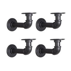 YCCO industrial L pipe brackets in black support sturdy 7-14 inch boards