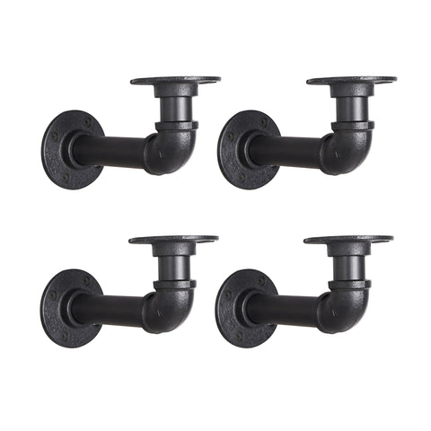 YCCO industrial L pipe brackets in black support sturdy 7-14 inch boards