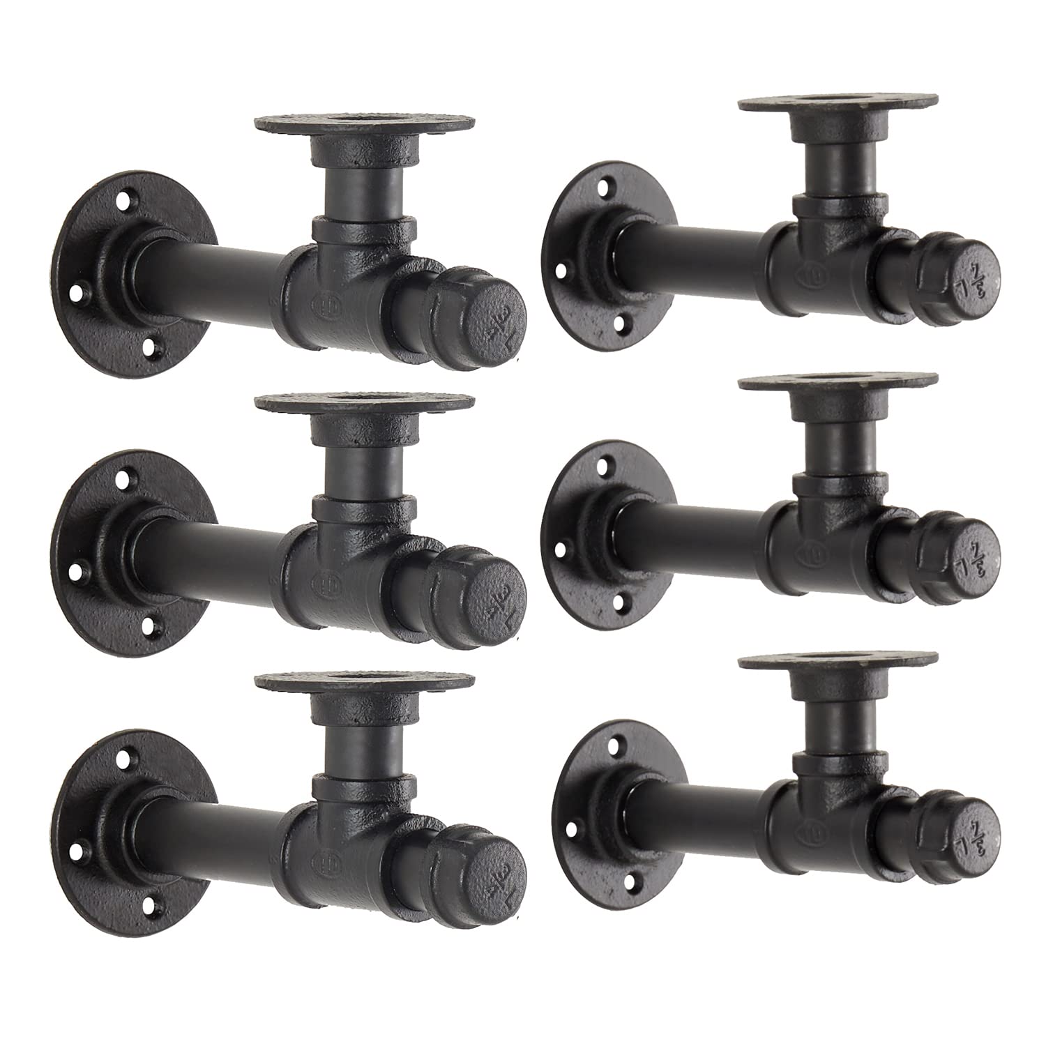 YCCO industrial pipe bracket wall mount provides sturdy shelf support.
