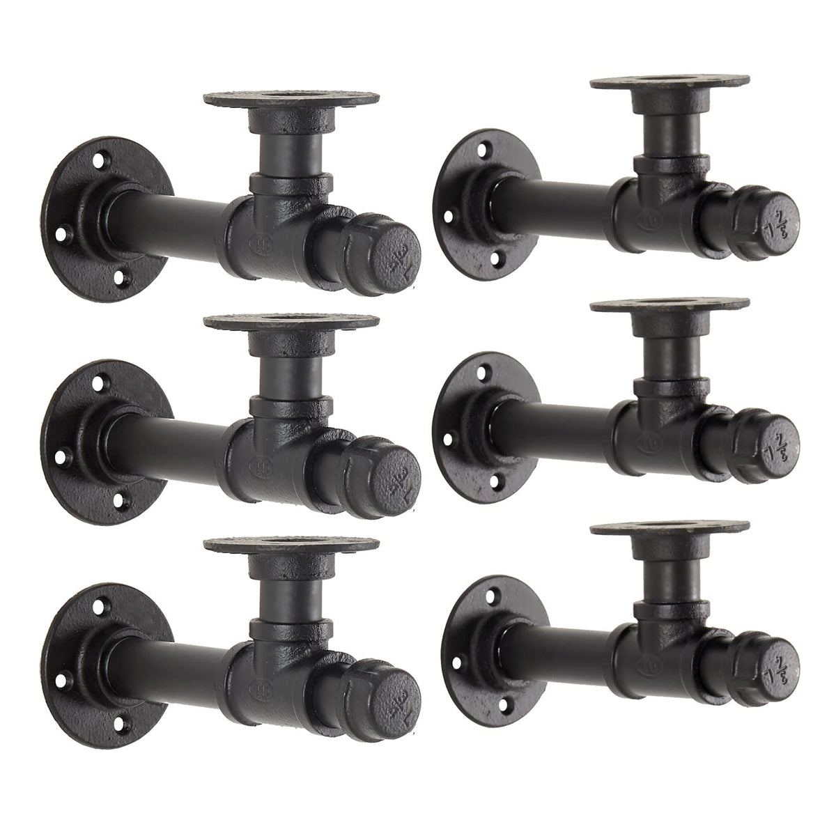 YCCO industrial pipe bracket wall mount provides sturdy shelf support.