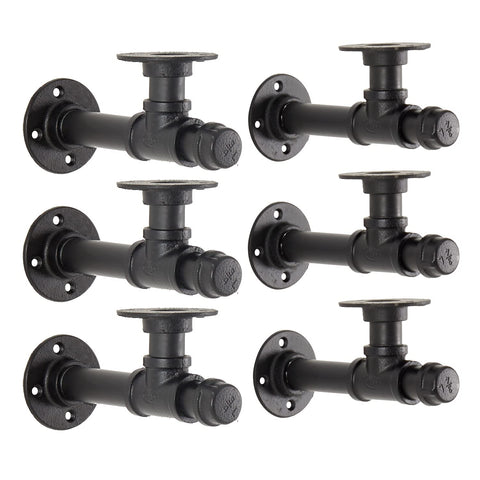 YCCO industrial pipe bracket wall mount provides sturdy shelf support.