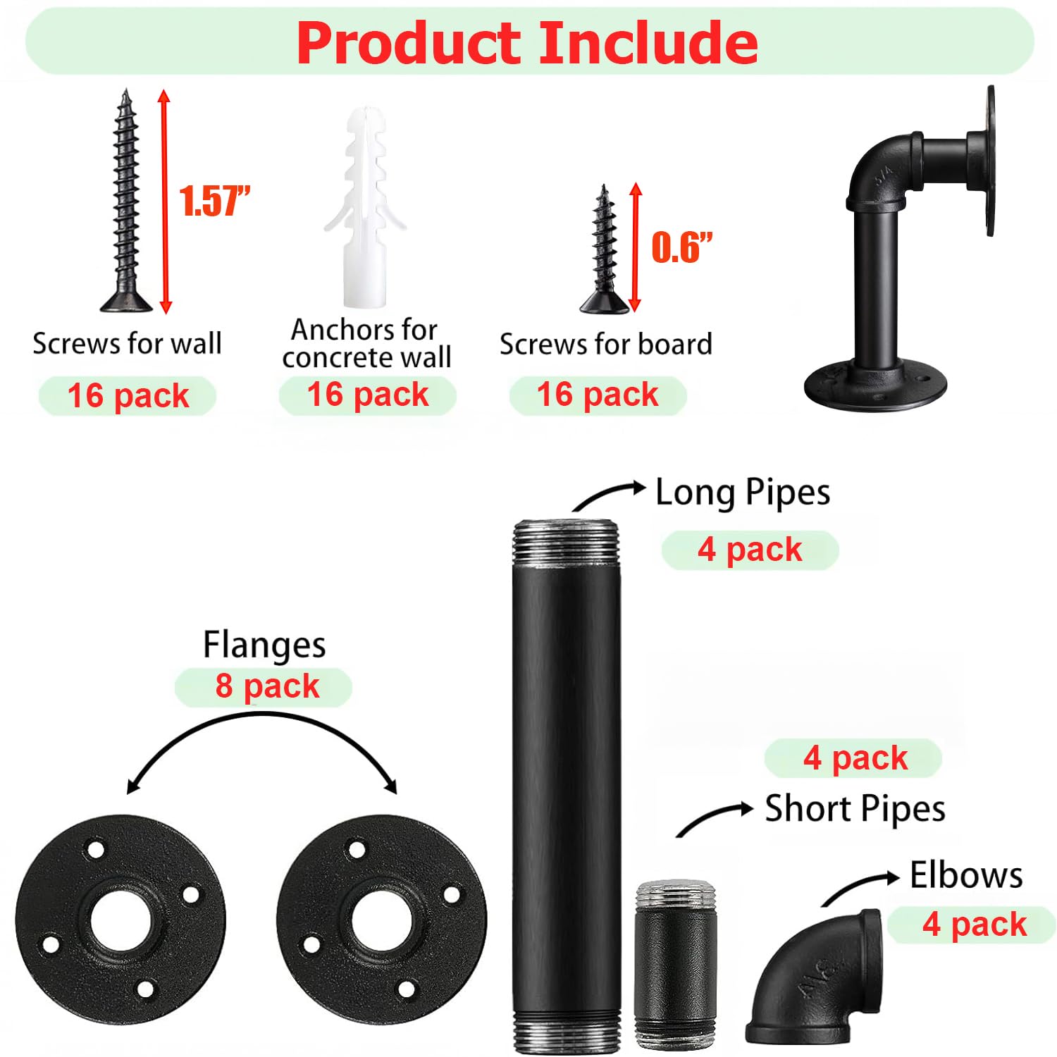 Package of four brackets ready for DIY shelf setups