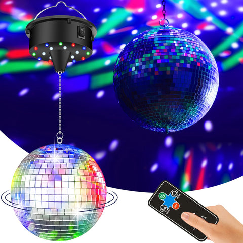 YCCOKJJ disco ball 6-inch mirror ball lights up retro party.