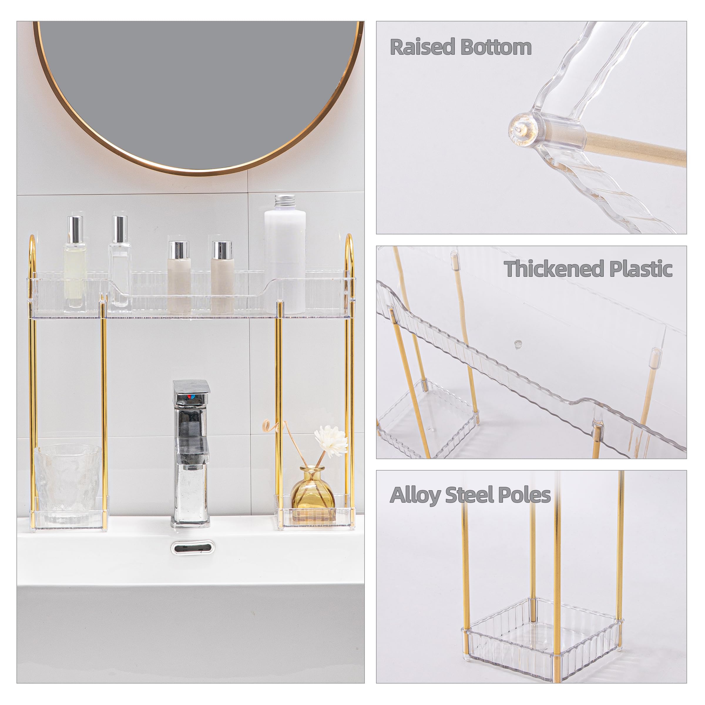 YCIA&DONE decorative storage shelf enhances bathroom aesthetics and function.
