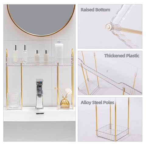 YCIA&DONE decorative storage shelf enhances bathroom aesthetics and function.
