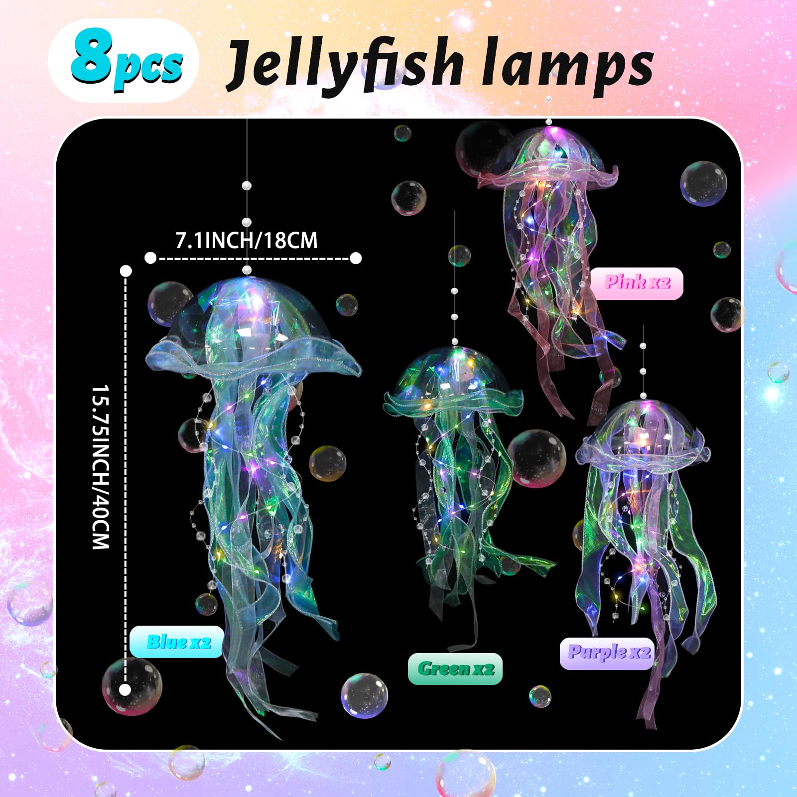 Ycitusi purple jellyfish lanterns create whimsical mermaid ambiance