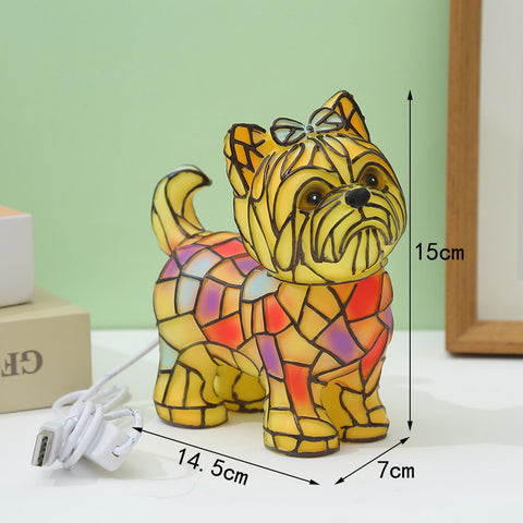 Yckeogln stained-glass dog decor brightens living spaces and rooms