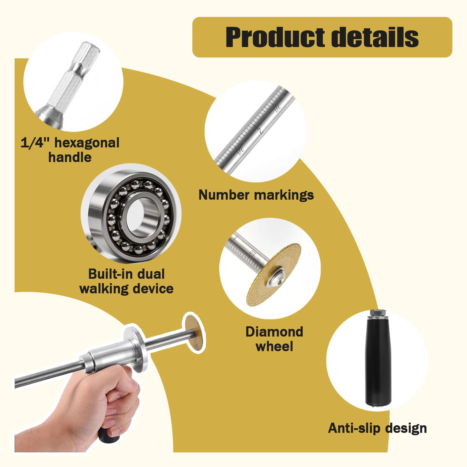 YCKJDYR depth gauge scale ensures accurate, controlled cuts.